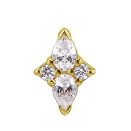 Eternal Metal Solid 14k Gold Body Jewelry Trendy Stud Pierced Earring 1