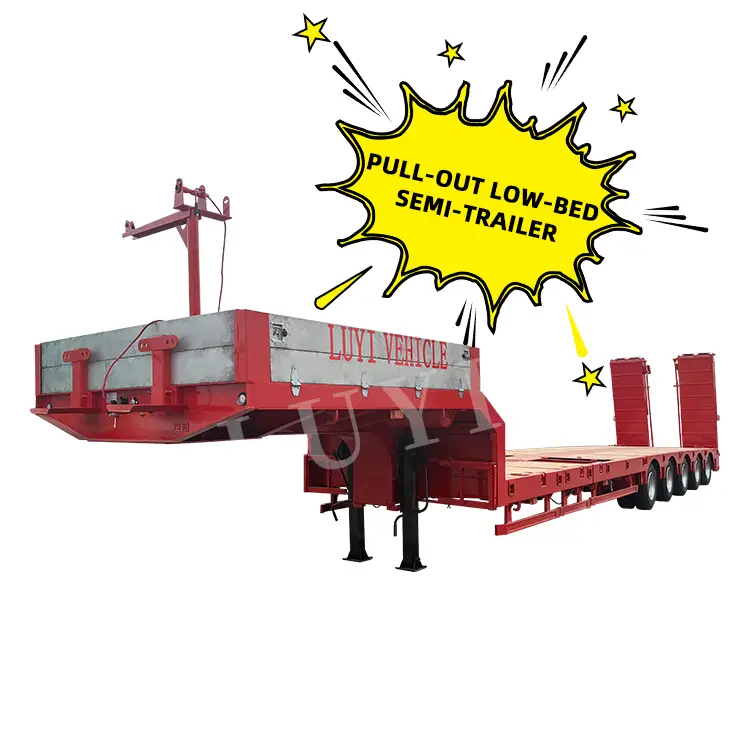 Extendable Hydraulic Gooseneck Lowbed Semi Trailer 5 Axle 1