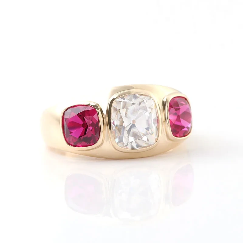 Hot Sale Wedding Ring Moissanite Custom Ring 14k Gold Cushion Shape Moissanite Ring Band 1