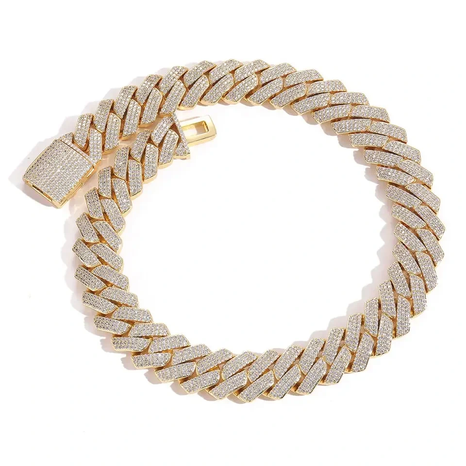 Fine Jewelry Necklaces Iced Out Hip Hop Diamond Tennis 925 Silver Chains Moissanite Iced Out Cuban Link Chain 1
