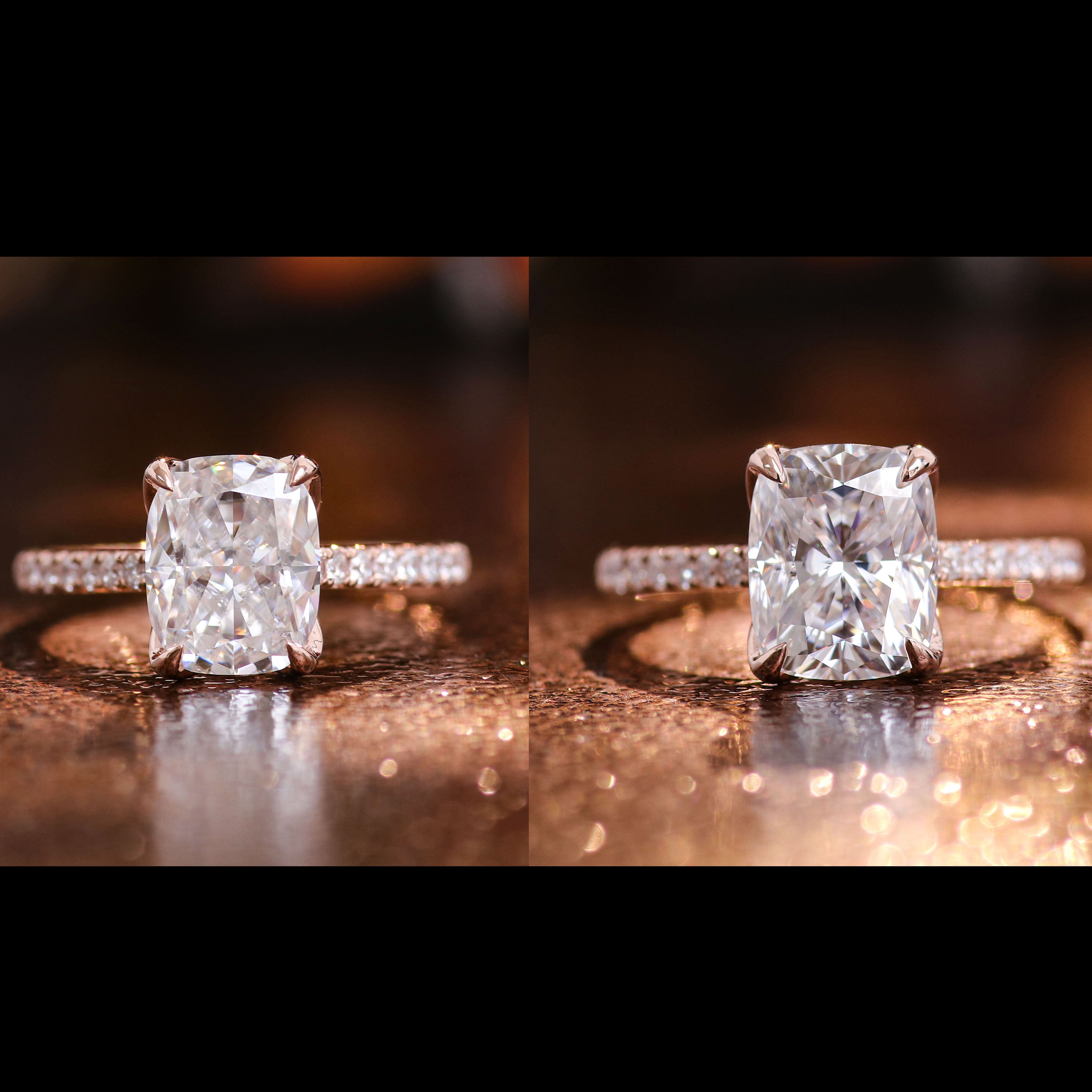 D Vvs Ring 18k Gold Wedding Ring Custom 2ct Cushion Brilliant Cut <000000> Ice Cut Engagement Moissanite Diamond Fine Jewelry Rings 14