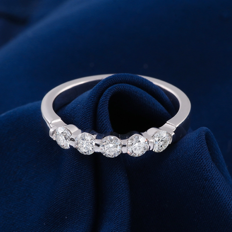 Vente chaude 925 bijoux en argent anneau blanc rond 1