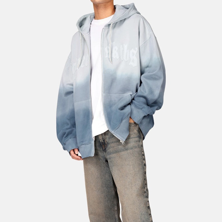 Streetwear Custom Luxury Vintage Hoodies Unisex Heavyweight Cropped Boxy Acid Wash Full Zip Up Boxy Fit Hoodie Men 1