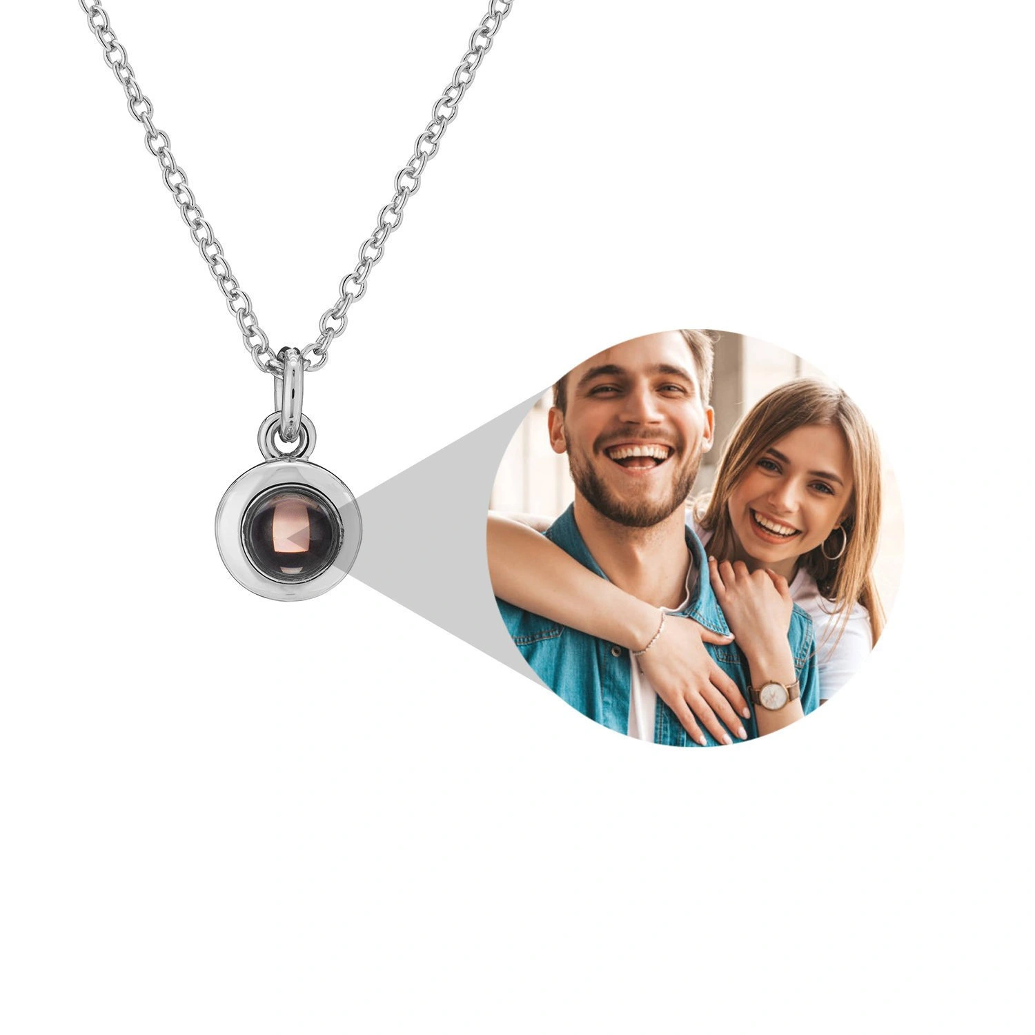 Hot Selling Personality No Fading Necklaces Geometry Memory Projection 100 Languages I Love You Necklaces 1