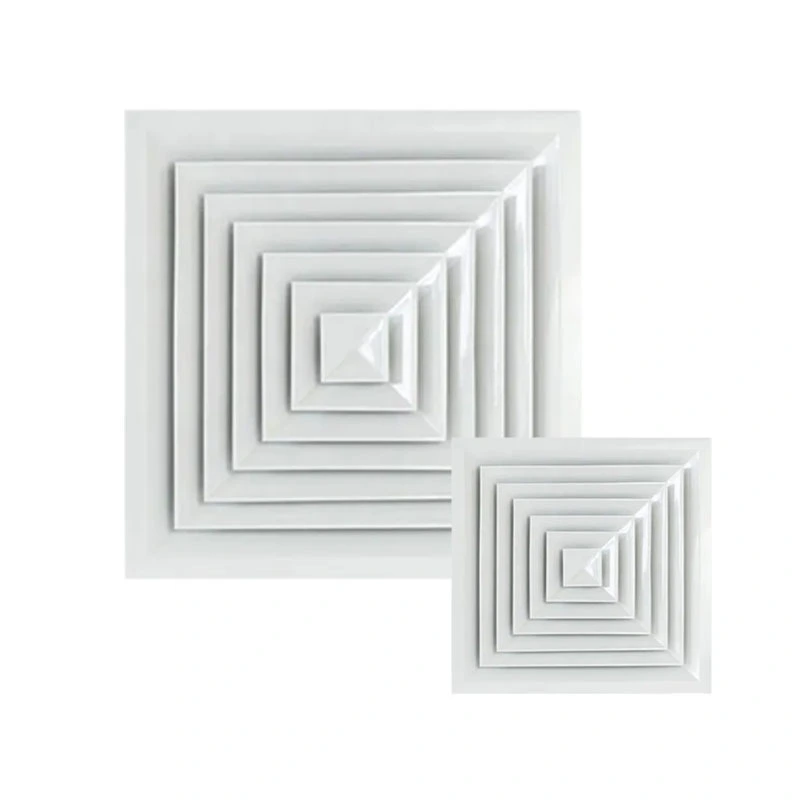 Difusor de ar de teto quadrado de 4 vias de alumínio HVAC - Fabricante da China 1