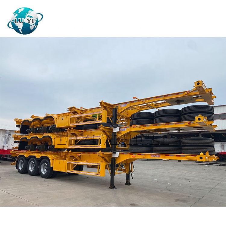 3-Axle 40ftContainer Shipping Skeleton Semi Trailer Gooseneck Design 7