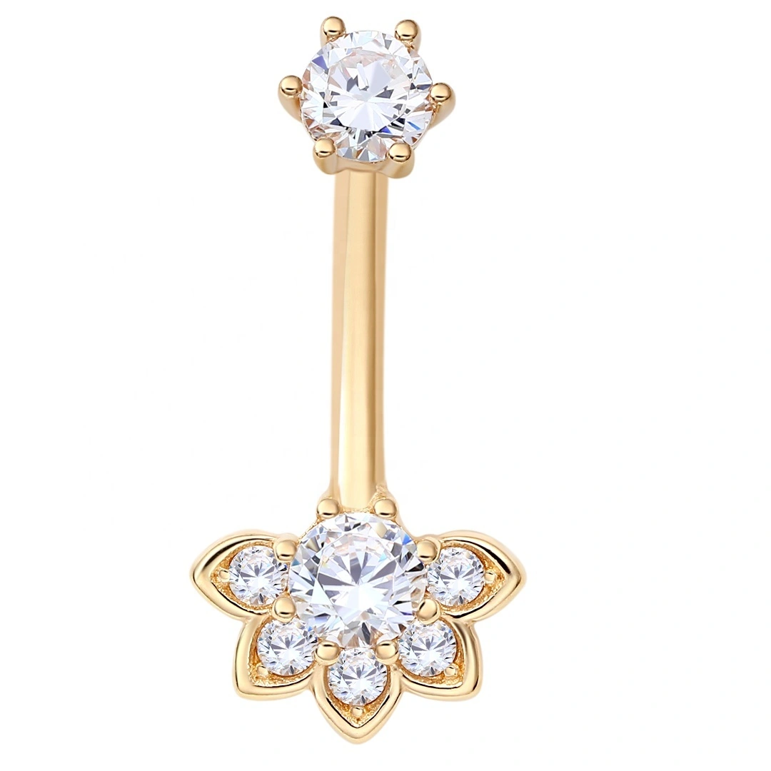 Eternal Metal 14k Solid Gold Internally Threaded Belly Piercing Jewelry 1