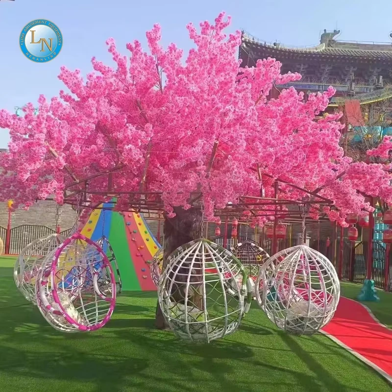 Colorful Outdoor Cherry Tree Swing for Amusement Centers - Fun Flying Chair Ride 1