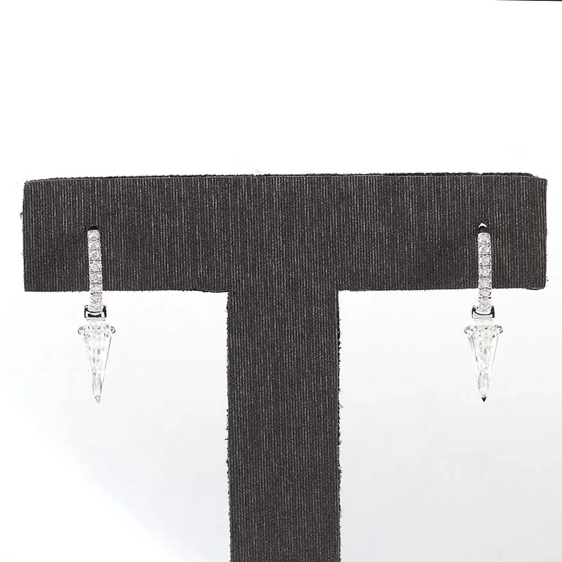 0.5 Carat Kite Cut Def/vvs Diamond Custom Moissanite Earrings For Daily Wear Party Jewelry Women Fashion 1