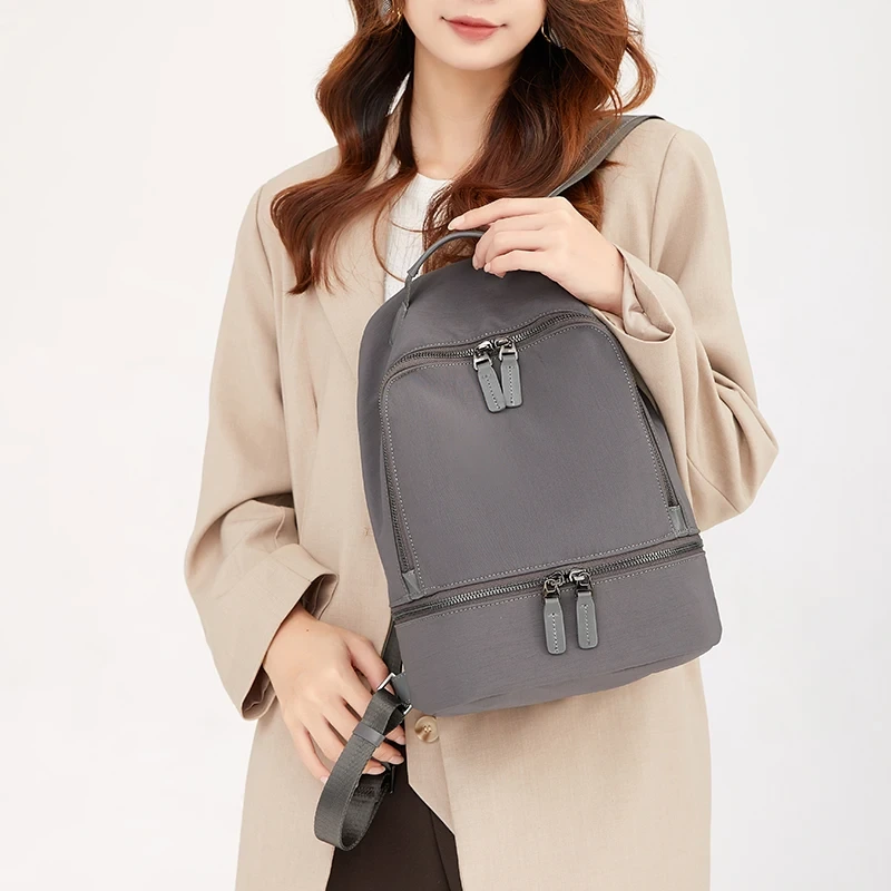 Backpack Female 2024 New Joker Waterproof Nylon Breathable Backpack Anti-theft Lightweight Large-capacity Bag Female 1