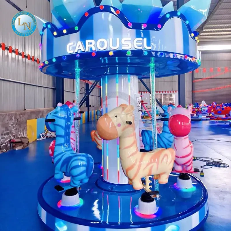 Mini Carousel Kiddie Ride - Portable Fairground Merry Go Round for Kids 1