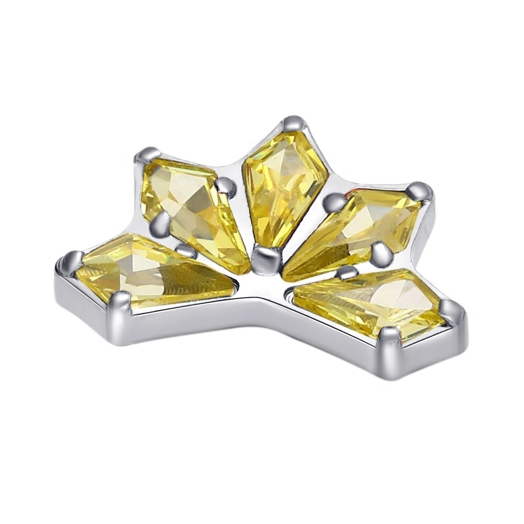 Eternal Metal Astm F136 Titanium Internally Threaded Tops With 5-kite Shaped Cz Piercing Jewelry 1