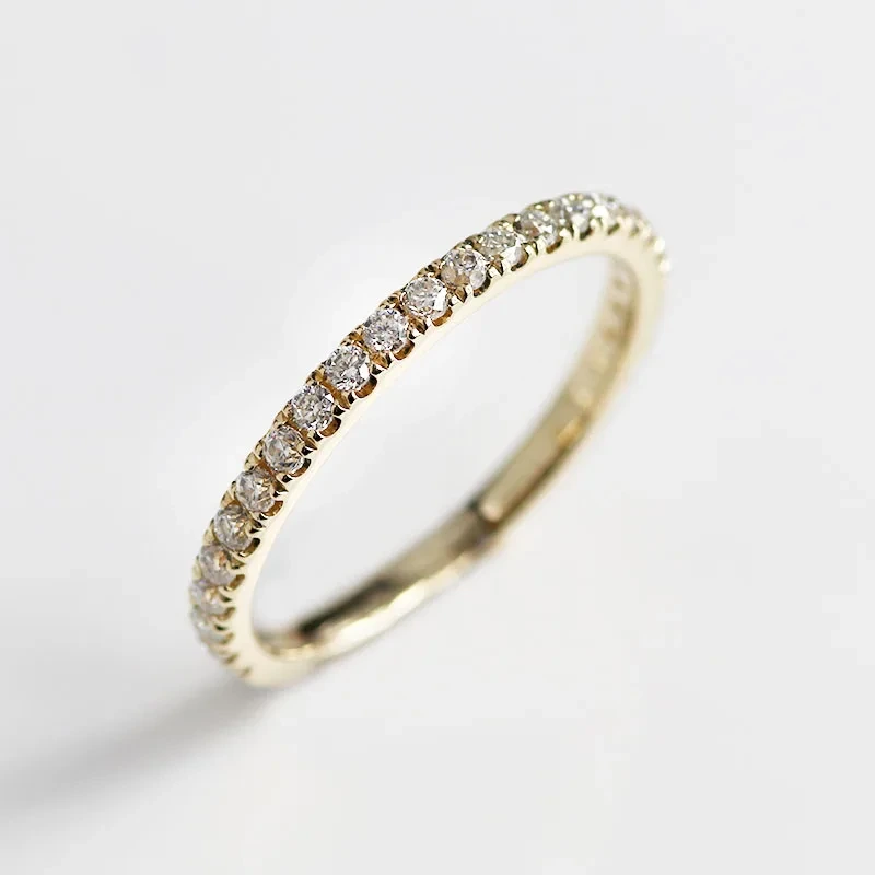 Provence Jewelry 1.2mm 1.3mm 1.4 Mm 1.5mm Lab Grown Diamond Band Ring 10k 14k 18k Gold Trendy Style 1