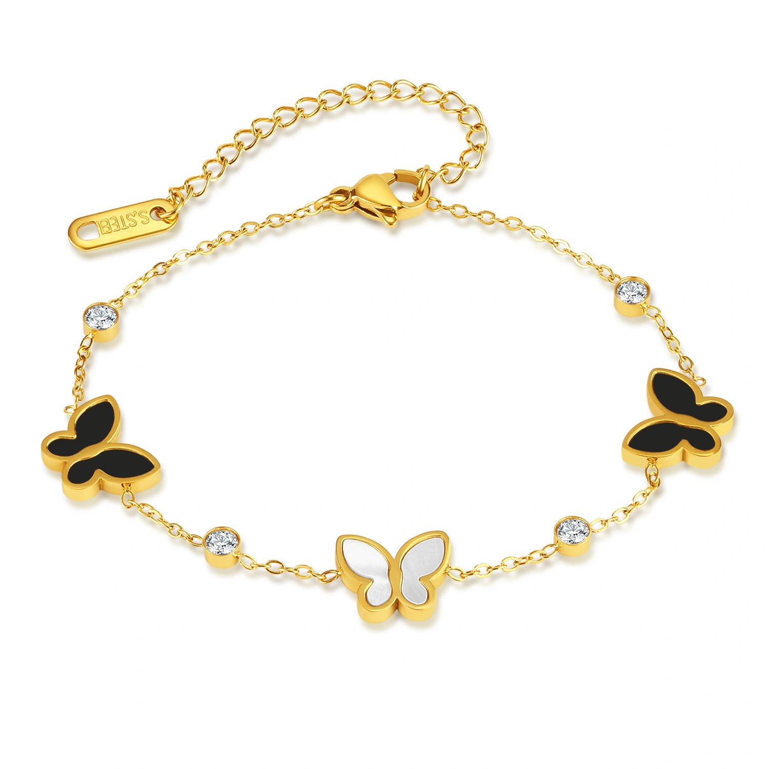 Wholesale Hot Selling Fashion Luxury Butterfly Jewelry Stainless Steel Bracelets Waterproof Women's Jewelry Jewelry 1