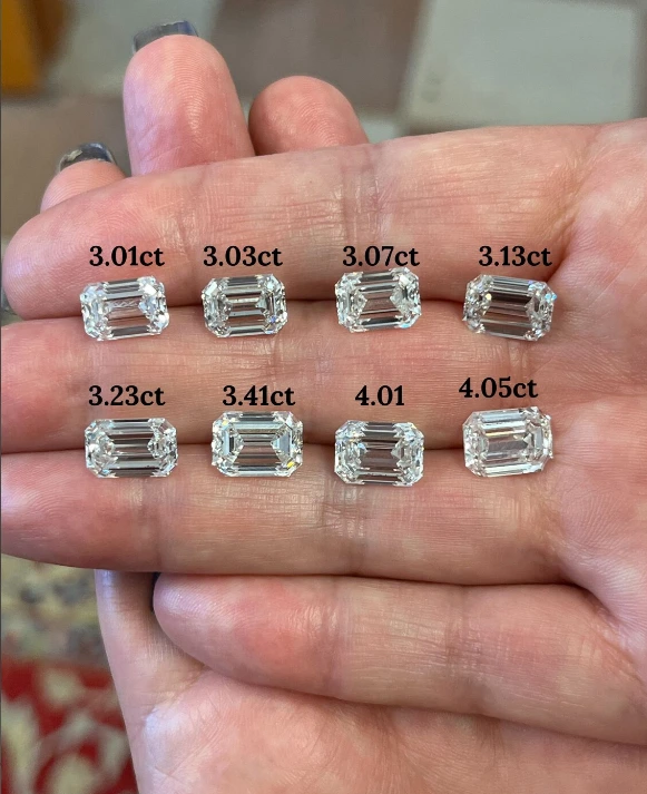 Diamante suelto cultivado en laboratorio, pulido, talla esmeralda, para anillo de compromiso con certificación IGI. 1