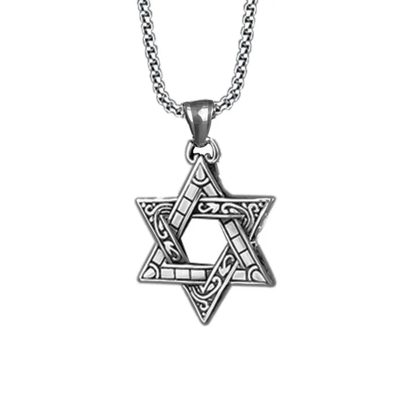 Manufacturer Wholesale Fashion Popular Titanium Hexagram Pendant Necklace Men And Women General Necklace 1