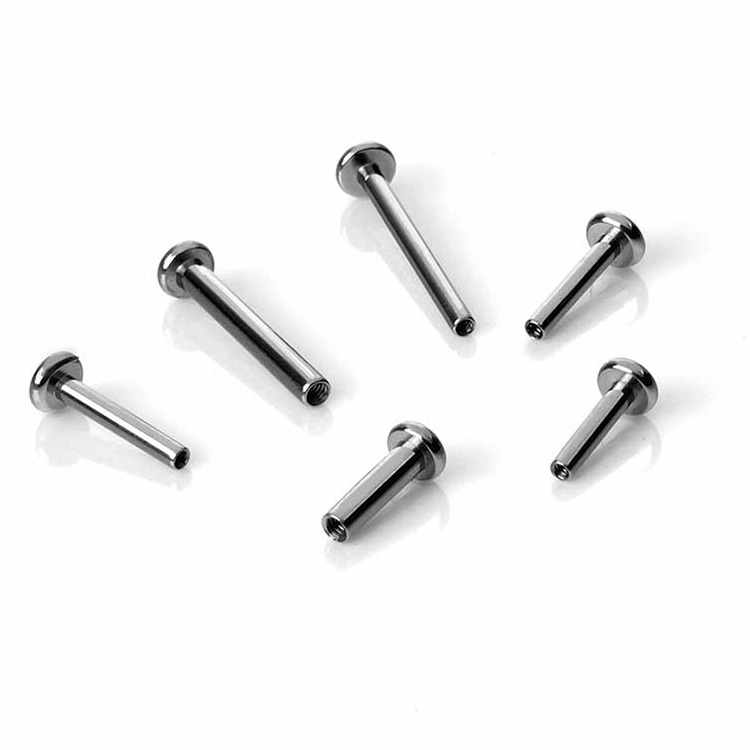 Barre de labret filetée interne en titane ASTM F136 de 1,2 mm, 16 g 1