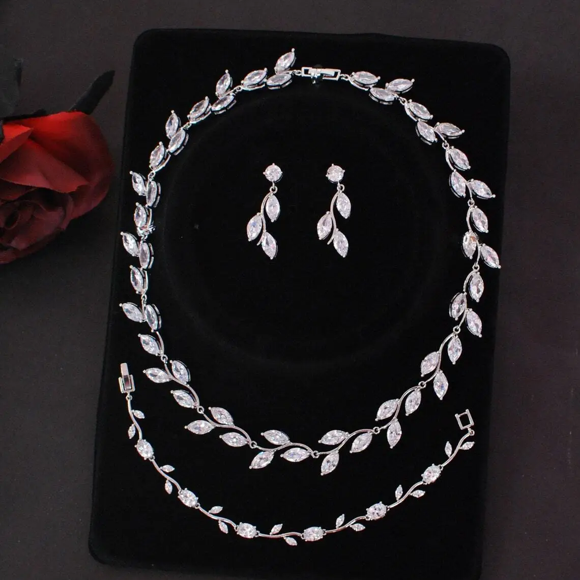 Nouveau mariage de mariée Moisanite Diamond 18k Bijoux en or Bijoux de mode Fashion Set en gros 1