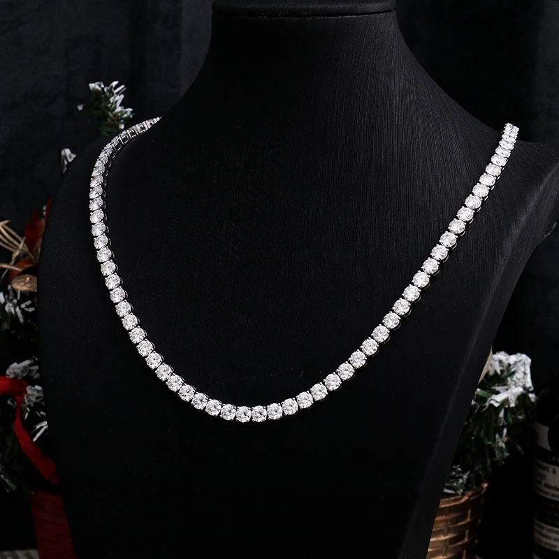 Hiphop Miami Man/women Round Brilliant Cut 0.3ct To 0.4ct Lab Grown Diamond Tennis Necklace18inches 20inches 24inches 1