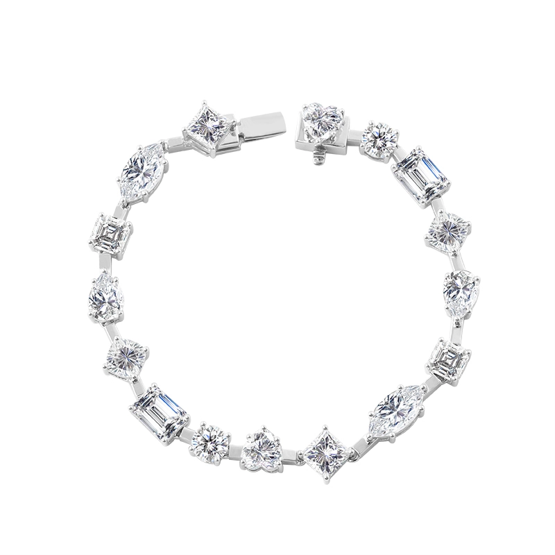 Fabrikpreis vereisere Ketten Silber S925 3mm Zwei Zeilen Vvs1 Moissanit Tenniskette Luxusarmband Frauen und Männer 1