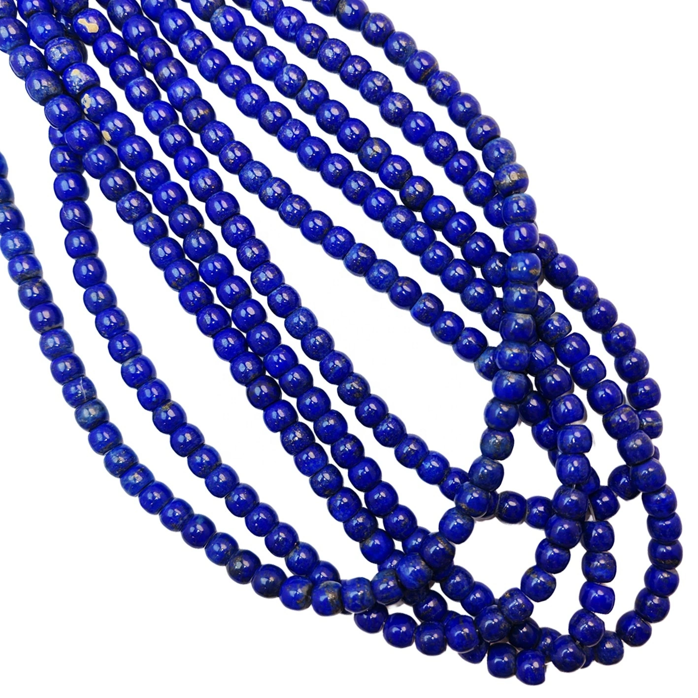 Natural Lapis Lazuli Drum Beads 7.2mm 16inchs Making Jewelry For Boy Friend Blue And Purple 1