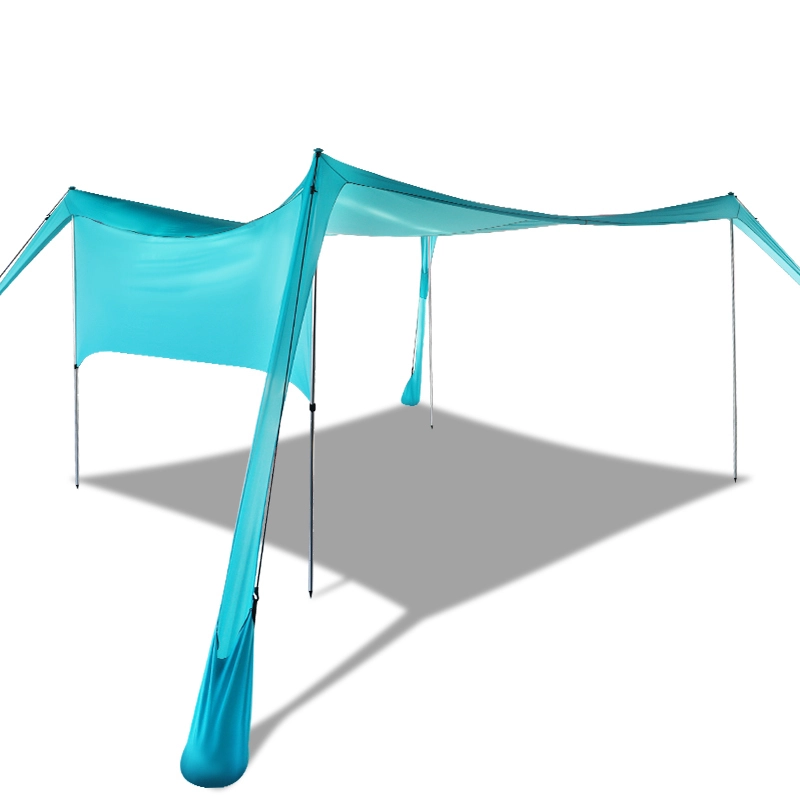 Shade de refugio para el sol emergente UPF50+ con pala de arena para carpa de playa al aire libre 1