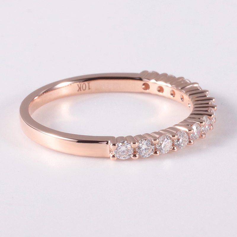 Trendy 2mm Lab Grown Diamond 10k Rose Gold Eternity Band Ring Real Diamond Ring Band Wholesale 1