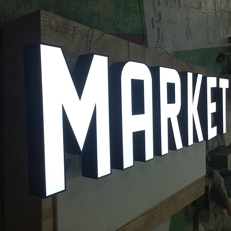Letras luminosas de la tienda acrílica acrílica 3D al aire libre 1