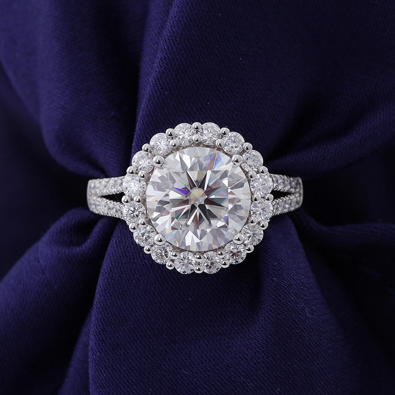 Vente chaude 14K Bague en or blanc Design de luxe de conception de bijoux fin 1