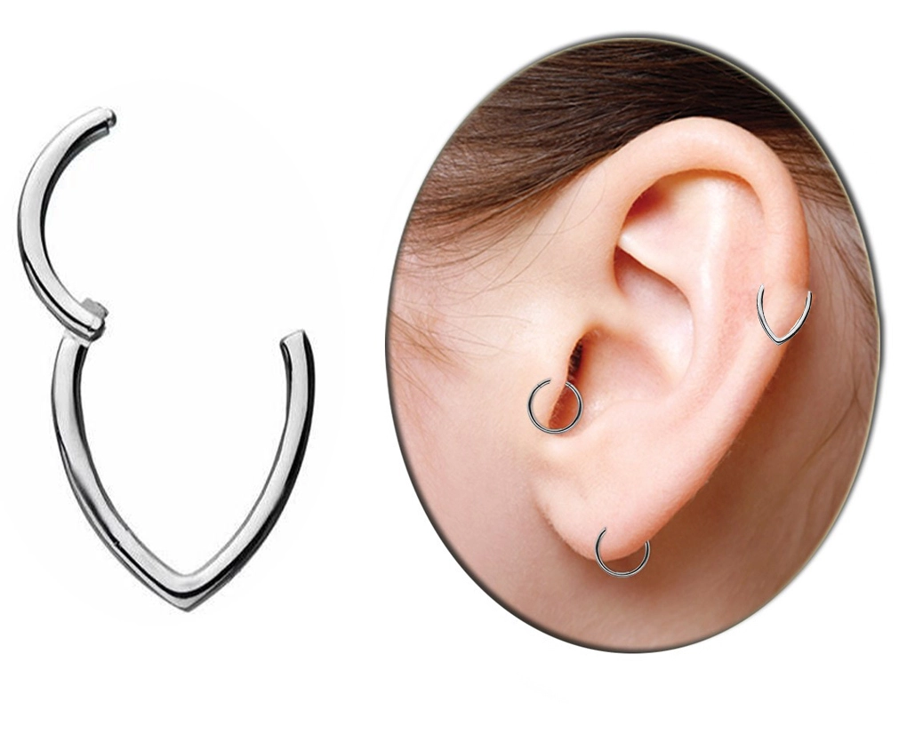 Eternal Metal 16g 3/8 Astm F136 Titanium Teardrop Nose Piercing Hinged Segment Ring Jewelry 1