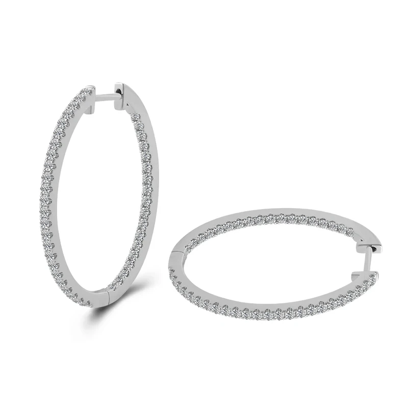 Grandes créoles en or 10 carats, boucles d&39;oreilles en moissanite surdimensionnées, ensemble de grandes créoles en or 1