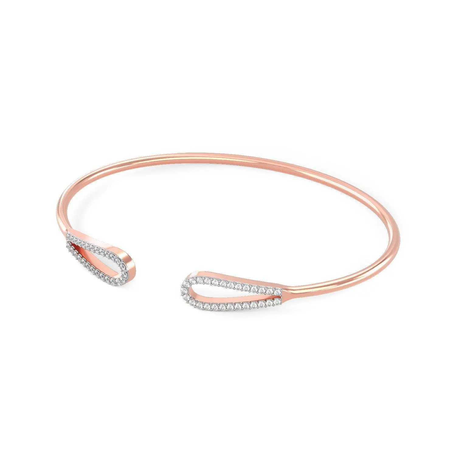 Pulsera de regalo de joyería Moissy, brazalete abierto de oro rosa, pulsera redonda de moissanita con diamantes Def Gold de 10 k para niños 1
