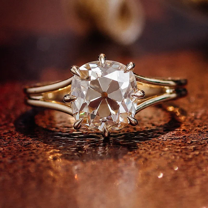 Igi Certified 2 Carat Cushion Cut Cvd Lab Grown Diamond Engagement Gold Wedding 2ct Solitaire Lab Diamond Rings 1