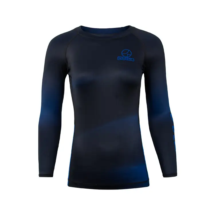 Rashguard Waistband Silicone saincheaptha le haghaidh surf mma jiu jitsu dearadh do léine comhbhrúite lógó féin páistí sublimated bjj gi 1