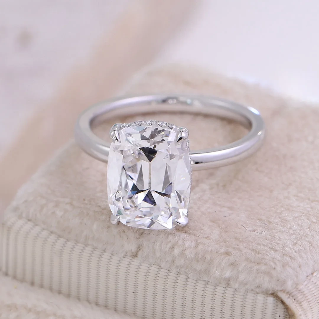 14k Rose White Yellow Gold Jewelry 3ct Cushion Cut Lab Grown Diamonds Rings Engagement Lab Diamonds Rings For Women Ring 1