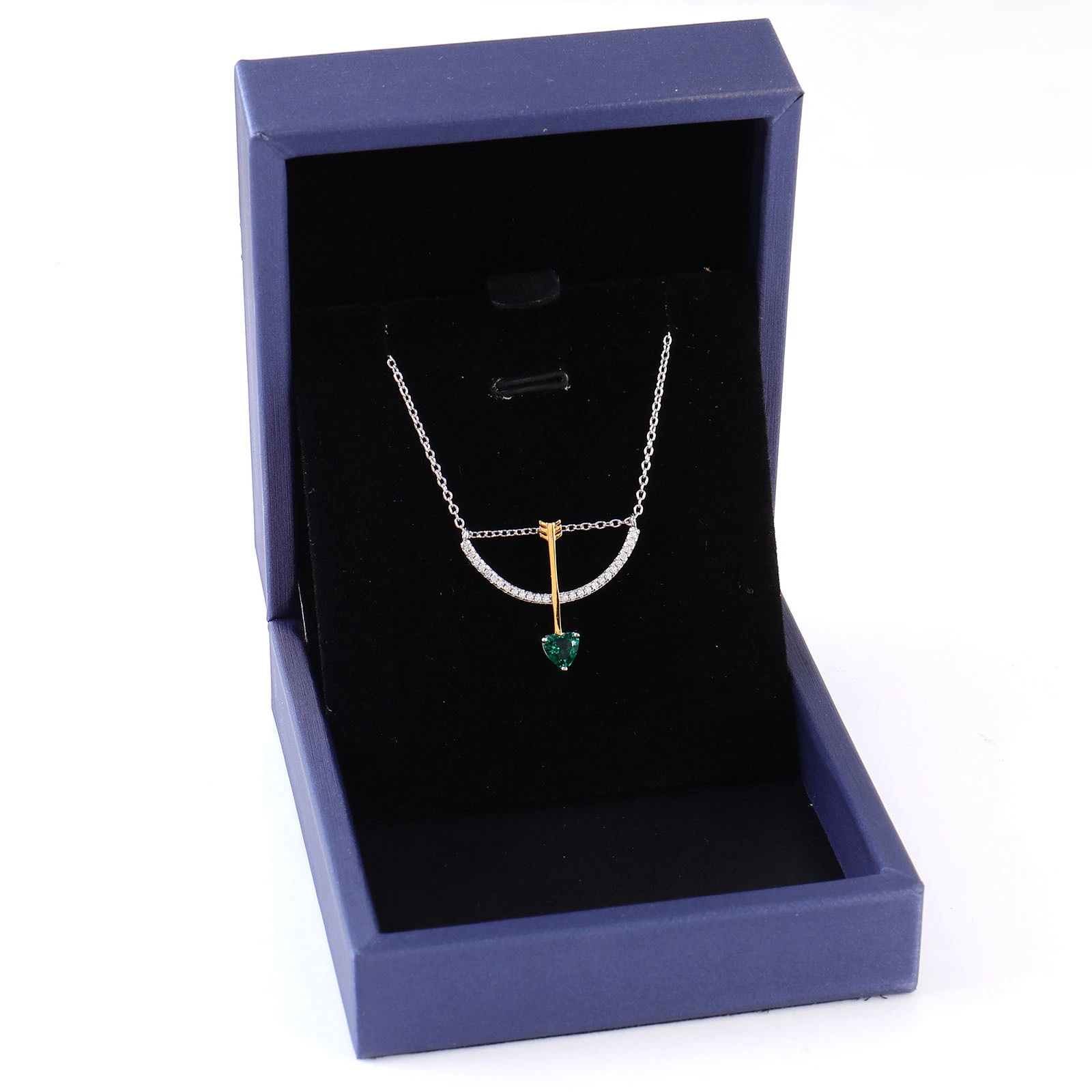 Wholesale High Quality Sterling Silver Lab Grown Emerald Gemstone Jewelry Pendant Necklace 1