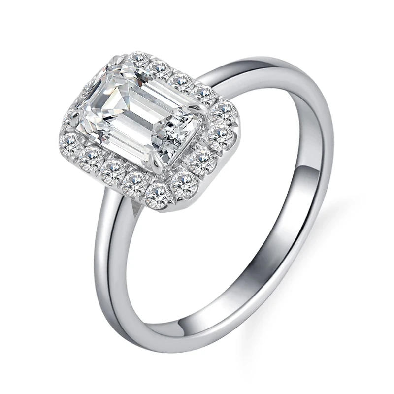 Venta caliente Fashion Moissanite Diamond personalizado Simple Handmade Gold Chaped Ring Stone 1