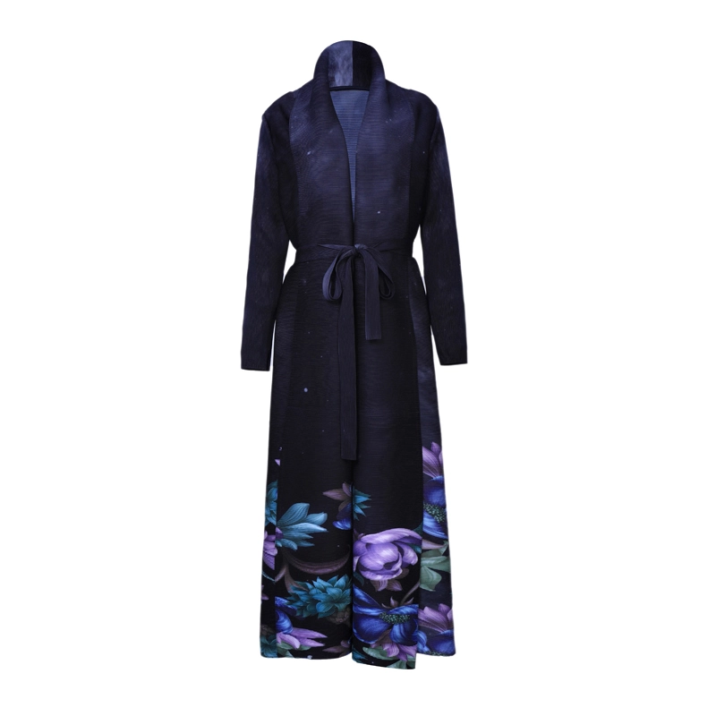 Plis Fabricant de vêtements imprimé Miyake Abaya 2024 Dernière conception Casual Abaya Tissu en polyester plissé de haute qualité Mode féminine Abaya 1