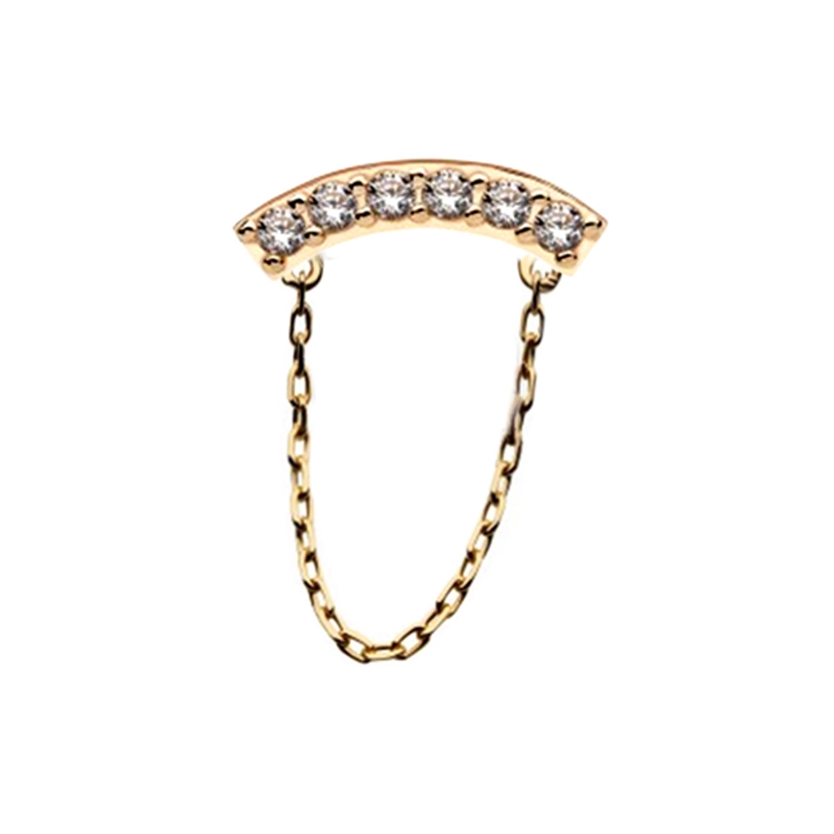 Eternal Metal 14k Solid Gold Threadless Push In Dangle Chain Ends 14k Gold Piercing1 1