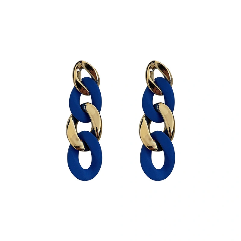 New Klein Blue Earrings 925 Silver Needle Geometric Love Earrings For Women 1
