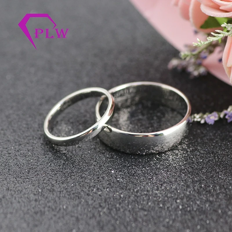Anneau de couple en or simple 18K pour le mariage de fiançailles 1