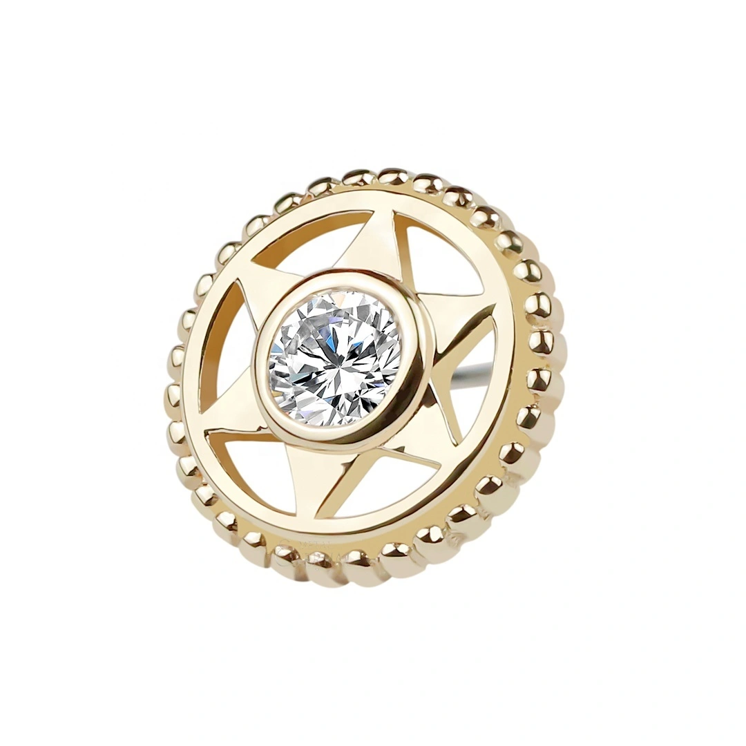 Eternal Metal 14k Solid Gold Threadless Labret Ends Piercing Jewelry 1