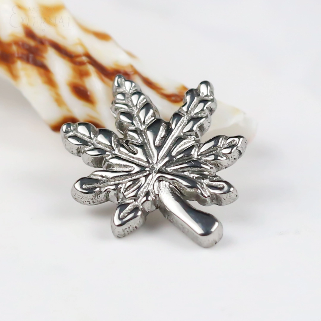 Eternal Metal Astm F136 Titanium Pot Leaf Labret Piercing 1