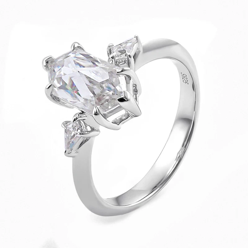 Wholesale Custom 925 Silver Ring Diamond Wedding Band Promise Diamond Moissanite Fine Jewelry Silver Fashion Ring 1