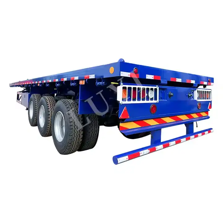 3-Axle 60-100T Container Cargo transportation Flatbed Trailer 1
