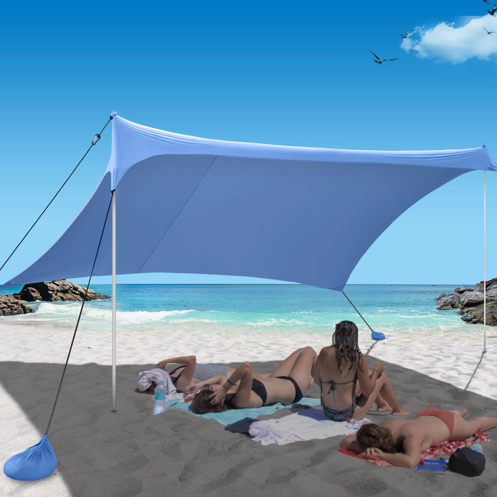 Beidou Portable Beach Tent Sun Shelter with UPF50+ Canopy 1