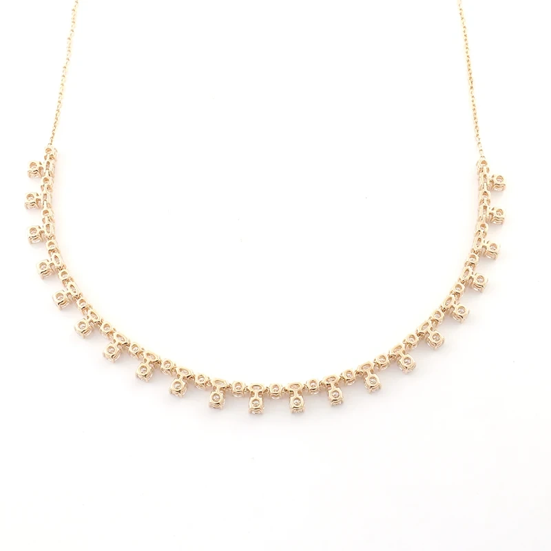 Provence Moissanite Tennis Necklace 14k Gold Sterling Sliver Women Design Pendant Necklace For Gift 1