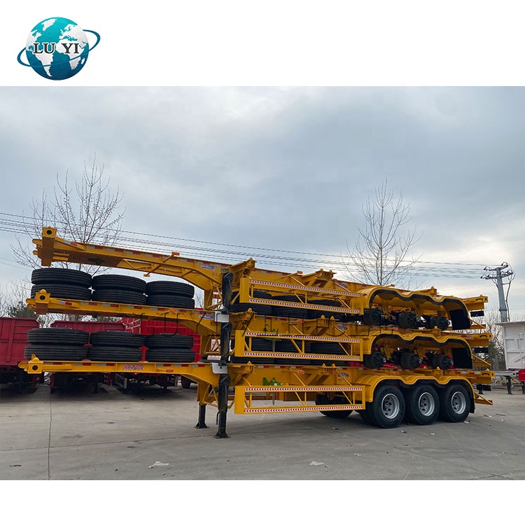 3-Axle 40ftContainer Shipping Skeleton Semi Trailer Gooseneck Design 3
