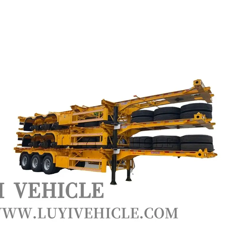 3-Axle 40ftContainer Shipping Skeleton Semi Trailer Gooseneck Design 1