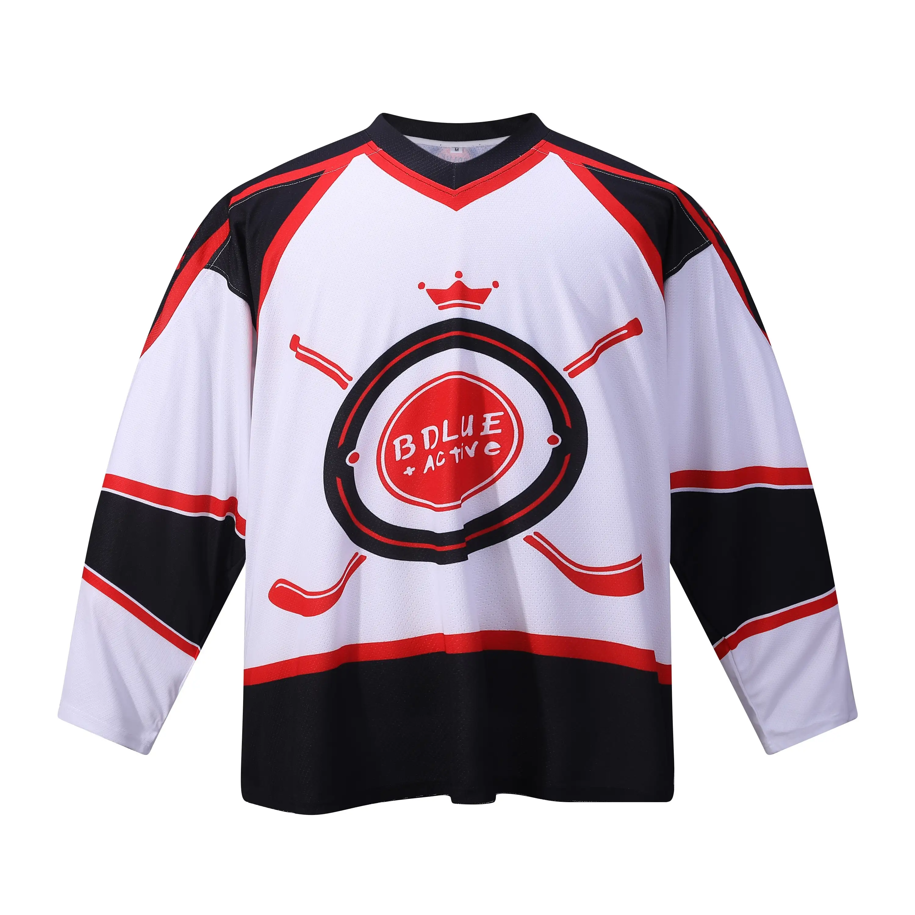 Fabricante profesional de ropa deportiva, camisa de manga larga, camiseta de Hockey sobre hielo, camisetas personalizadas con número de equipo 1